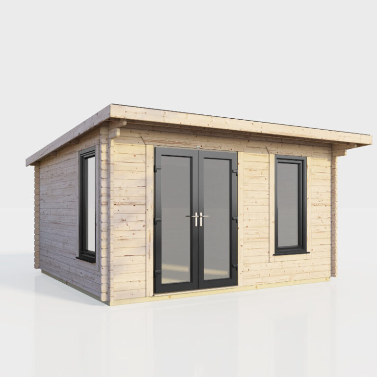 Oren 14' x 10' Countess Log Cabin with interlocking log cladding