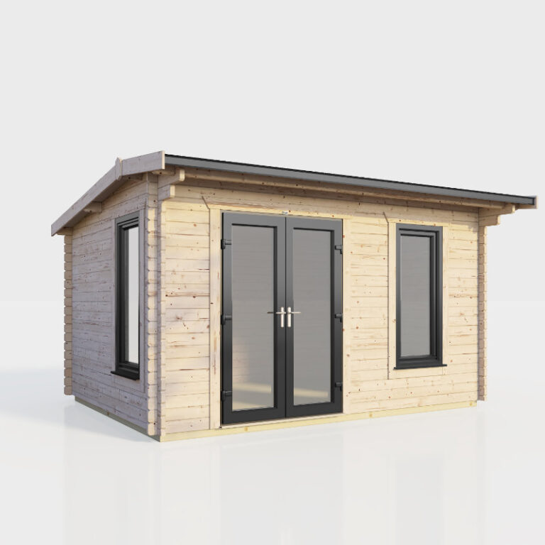 Oren 14' x 8' Duchess Log Cabin - A secure and stylish outdoor space.