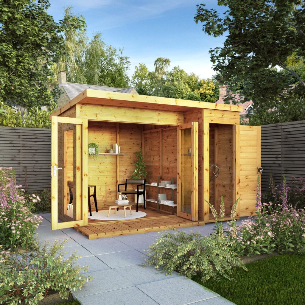 10-x-8-Contemporary-Summerhouse-with-Side-Shed