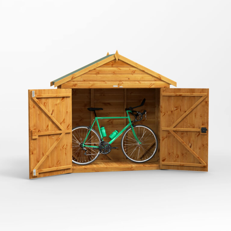 Oren 2' x 6' Shiplap Apex Bike Shed: a robust storage solution.