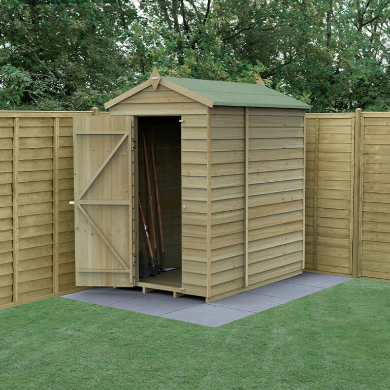 6' x 4' Forest 4Life 25yr Guarantee Overlap Pressure Treated Apex Wooden Shed