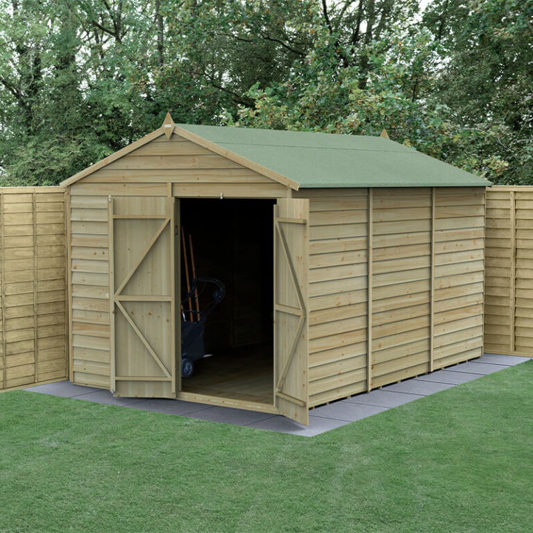 12' x 8' Forest 4Life Pressure Treated Windowless Double Door Apex Shed