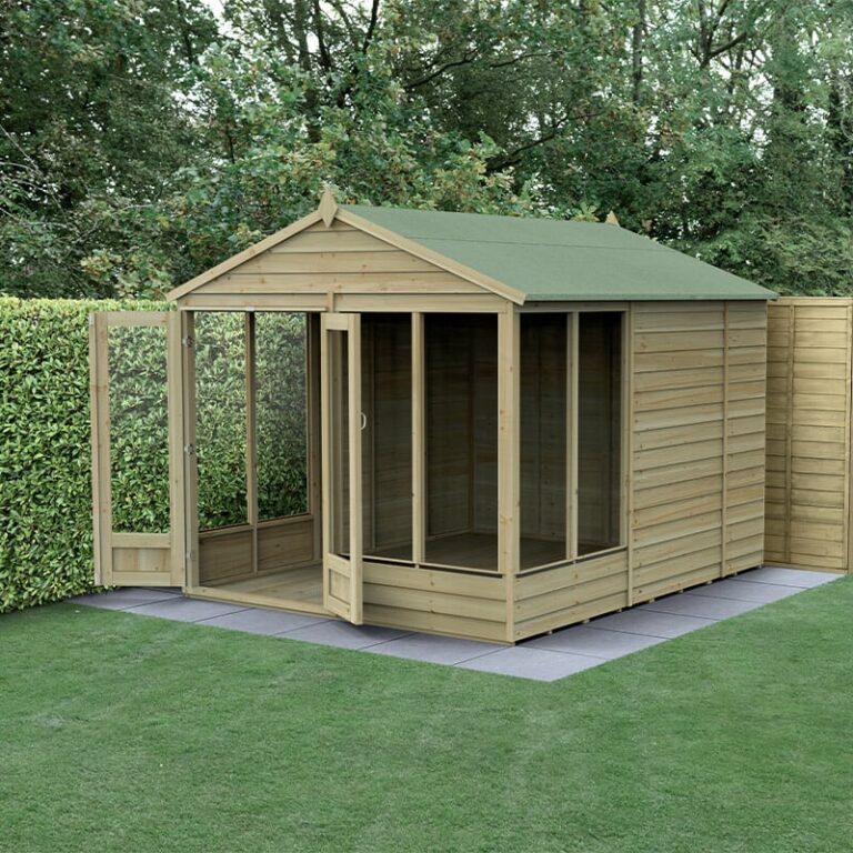 10' x 8' Forest 4Life Apex Summer House with Double Doors and Windows