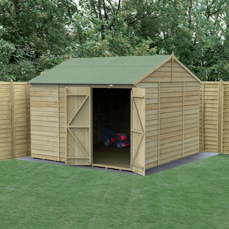 10' x 10' Forest 4Life Shed with windowless double doors for extra security.