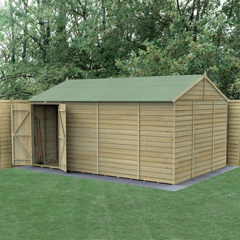 15' x 10' Forest 4Life Windowless Double Door Shed in garden