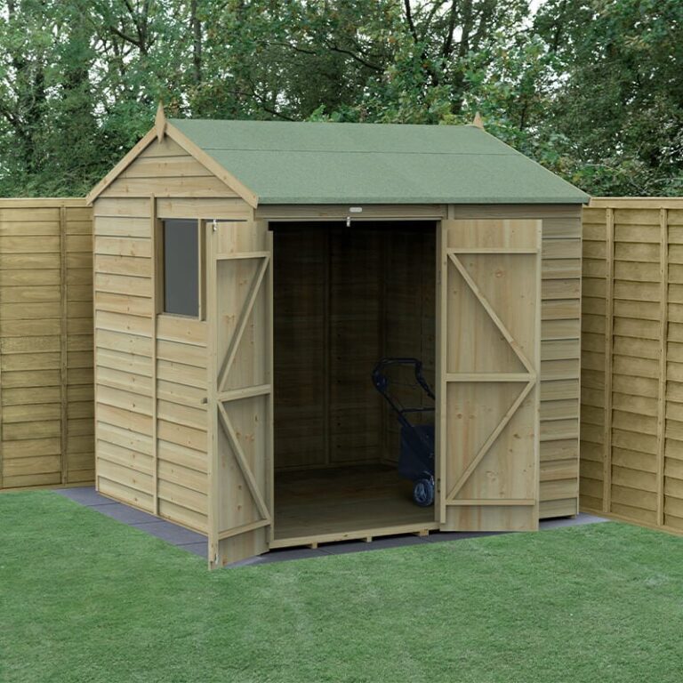 7' x 7' Forest 4Life 25-year guarantee overlap pressure treated wooden shed