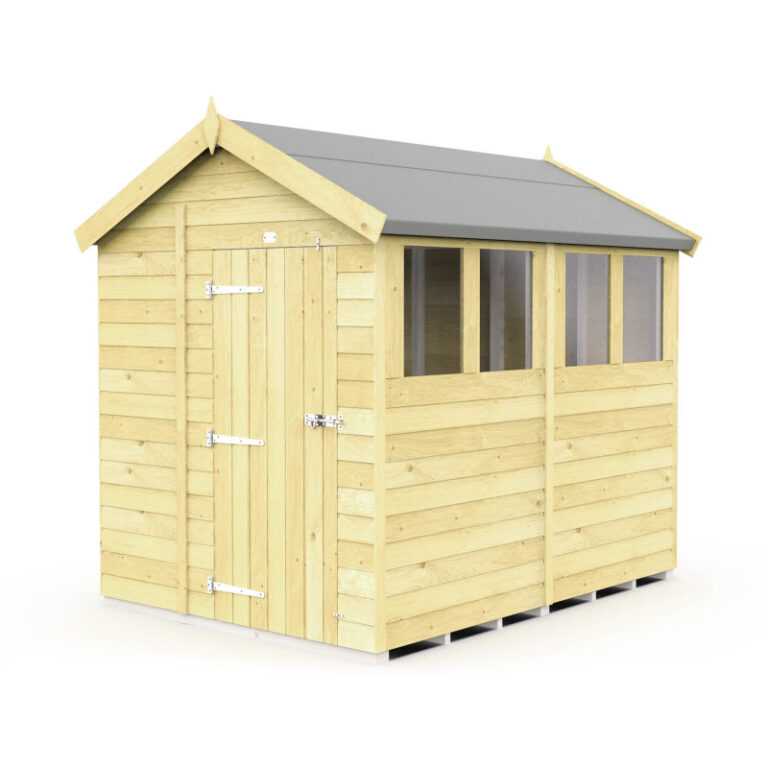 Holt 6' x 8' Pressure Treated Shiplap Modular Apex Shed with multiple windows