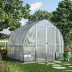 8'x8' Palram Canopia Bella Walk In Silver Aluminium Framed Greenhouse