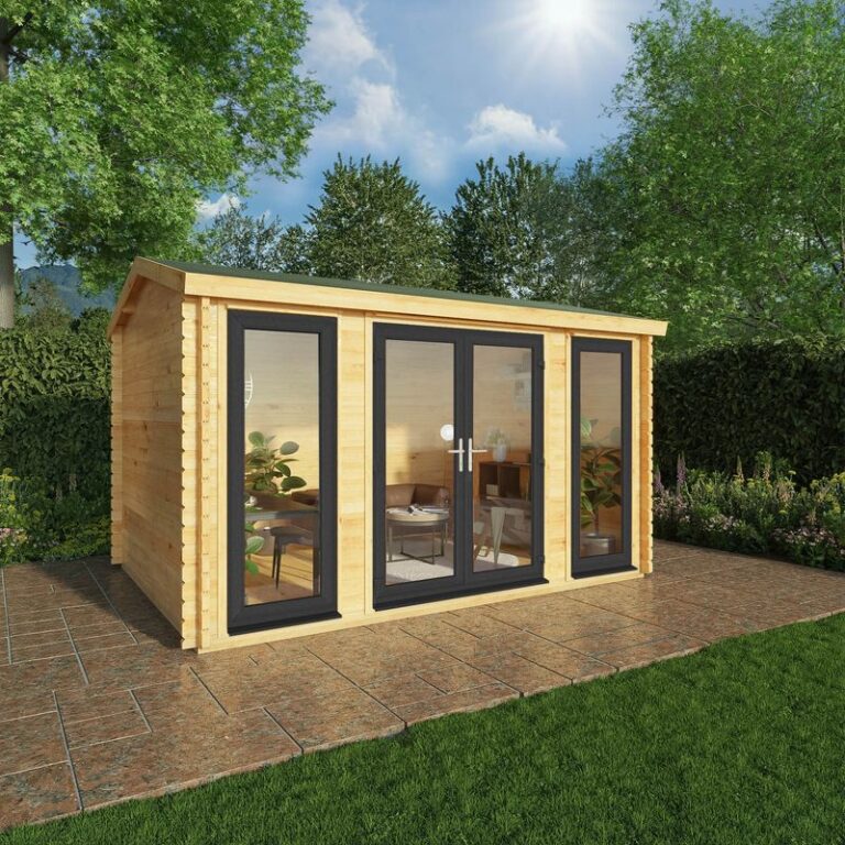 Adley 4m x 3m Bravo Home Office Log Cabin with UPVC windows and doors