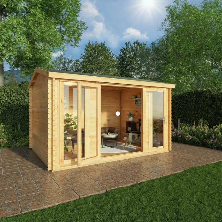 Adley 4m x 3m Bravo Home Office Log Cabin with double doors