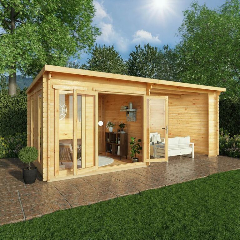 Adley 6m x 3m Alpha Log Cabin with Outdoor Area