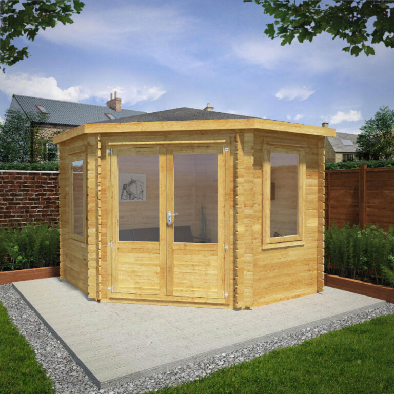 Adley 3m x 3m Somerset Corner Log Cabin 28mm