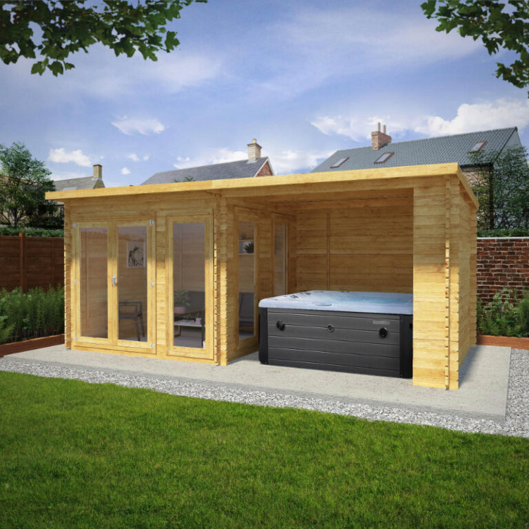 Adley 6m x 3m Alpha Log Cabin with Outdoor Area