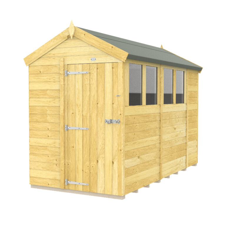 Holt 5' x 10' Pressure Treated Shiplap Modular Apex Shed with apex roof and traditional design.