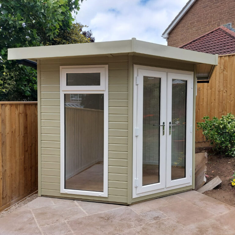 Bards 9' x 9' Oswald Bespoke Insulated Garden Room with double doors and insulated structure.