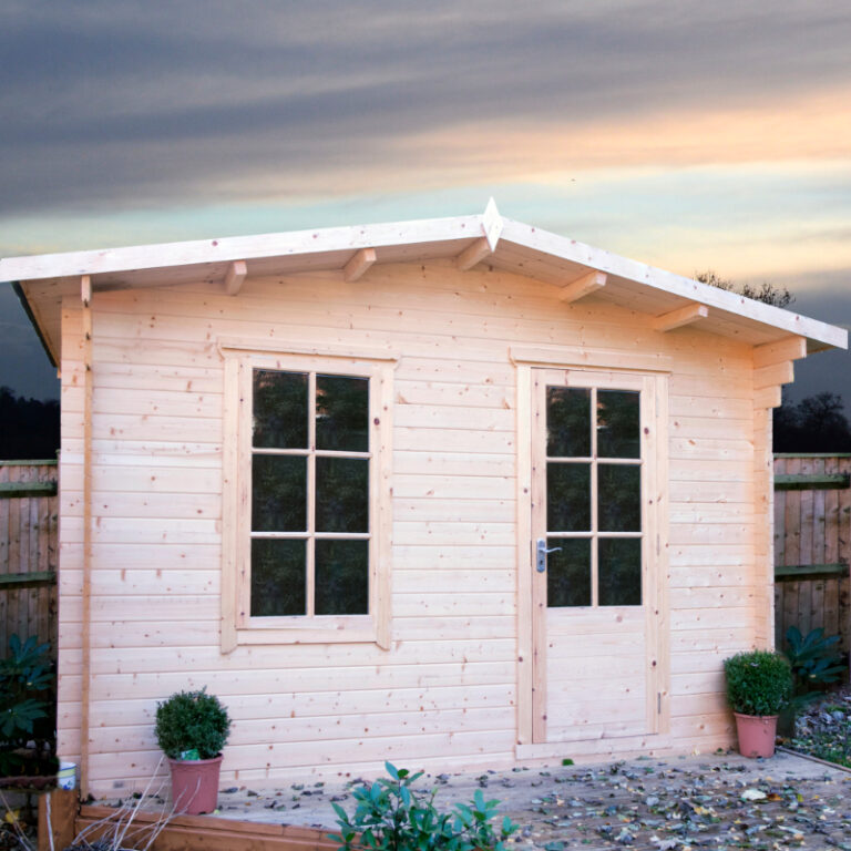 Loxley 3m x 3.7m Boston Log Cabin showcasing its elegant exterior and high-quality craftsmanship.