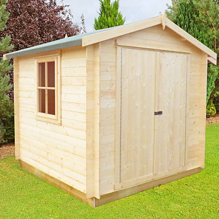 Loxley 2.7m x 2.7m Mansfield Log Cabin - A strong construction with an apex roof and double doors