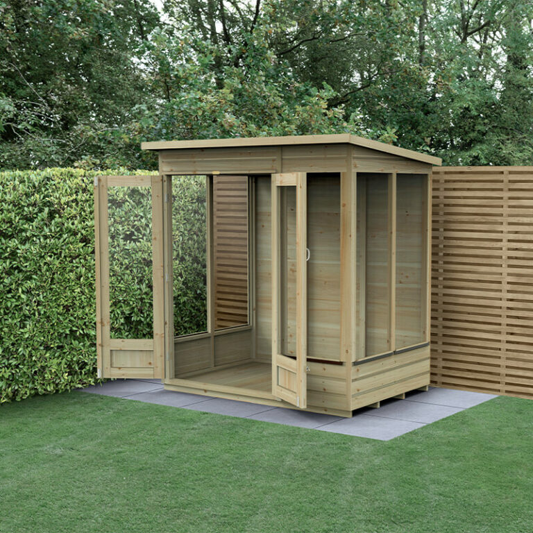 6' x 4' Forest Beckwood 25yr Guarantee Double Door Pent Summer House with elegant design