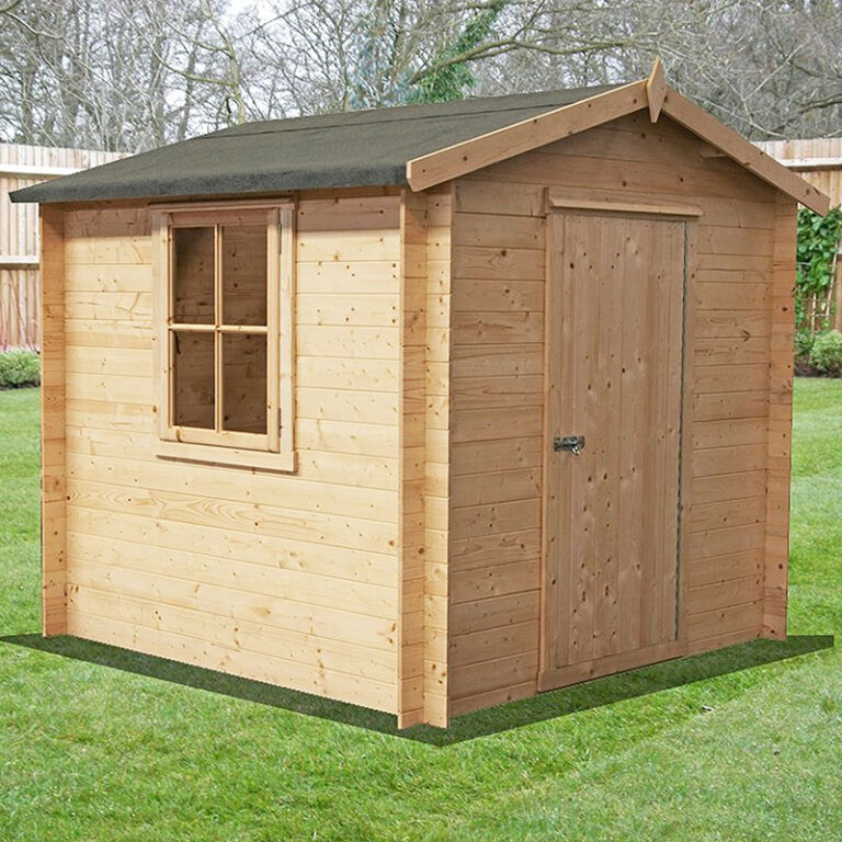 Shire Danbury 2.2m x 2.1m Log Cabin Shed with Apex Roof