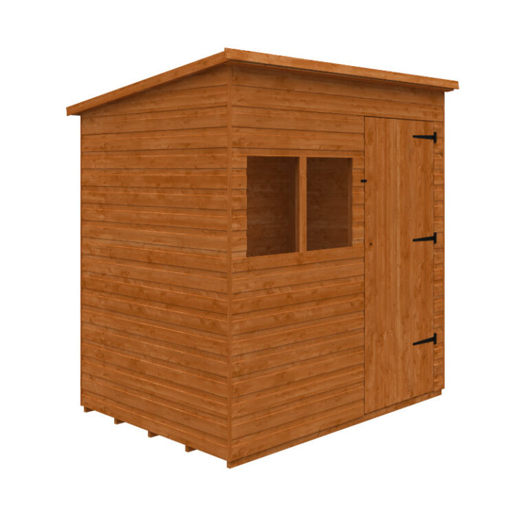 Redlands 7' x 5' Shiplap Extra High Pent Shed front view