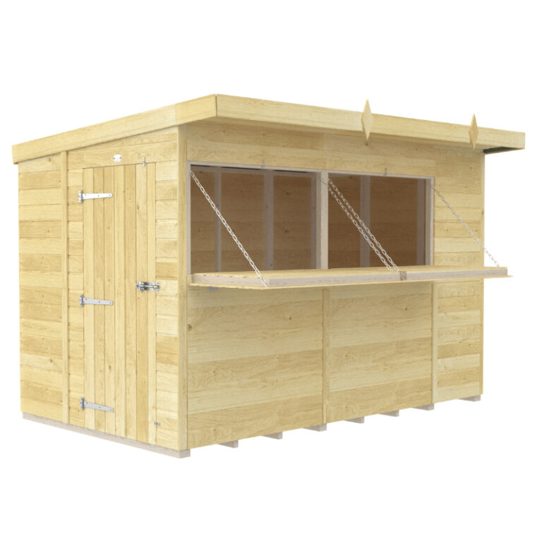 Holt 10' x 8' Pressure Treated Shiplap Garden Bar Shed with Serving Hatch