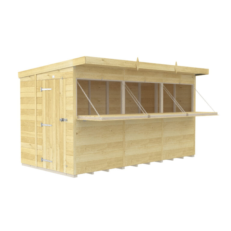 Holt 12' x 8' Pressure Treated Shiplap Garden Bar Shed with serving hatch.