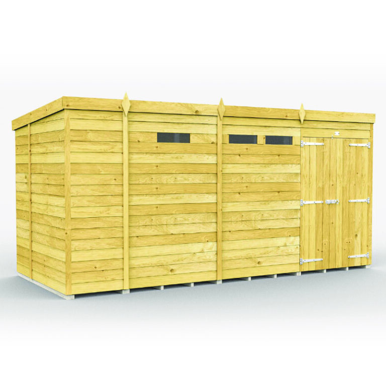 Holt 13' x 7' Pressure Treated Shiplap Modular Pent Shed featuring a stylish pent roof and durable construction.