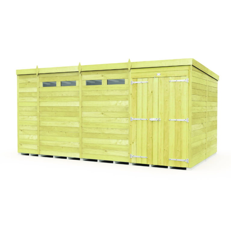 Holt 14' x 8' Pressure Treated Shiplap Modular Pent Security Shed