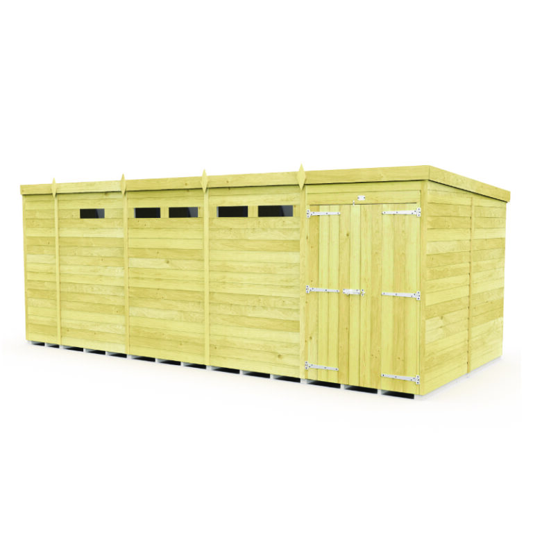 Holt 17' x 8' Pressure Treated Shiplap Modular Pent Security Shed