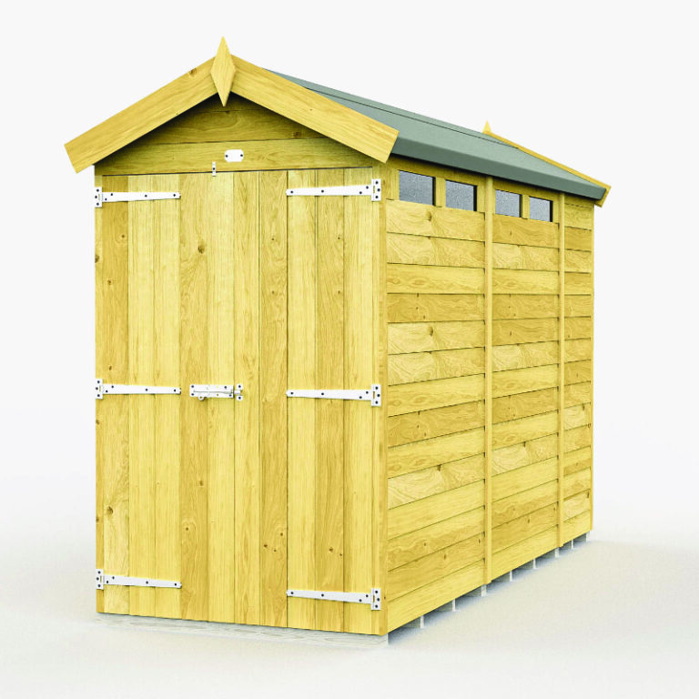 Durable Holt 4' x 10' Pressure Treated Shiplap Modular Apex Security Shed.