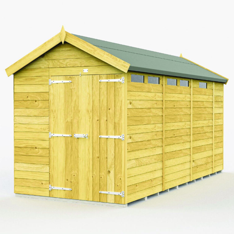 Holt 6' x 13' Pressure Treated Shiplap Modular Apex Security Shed with windows.