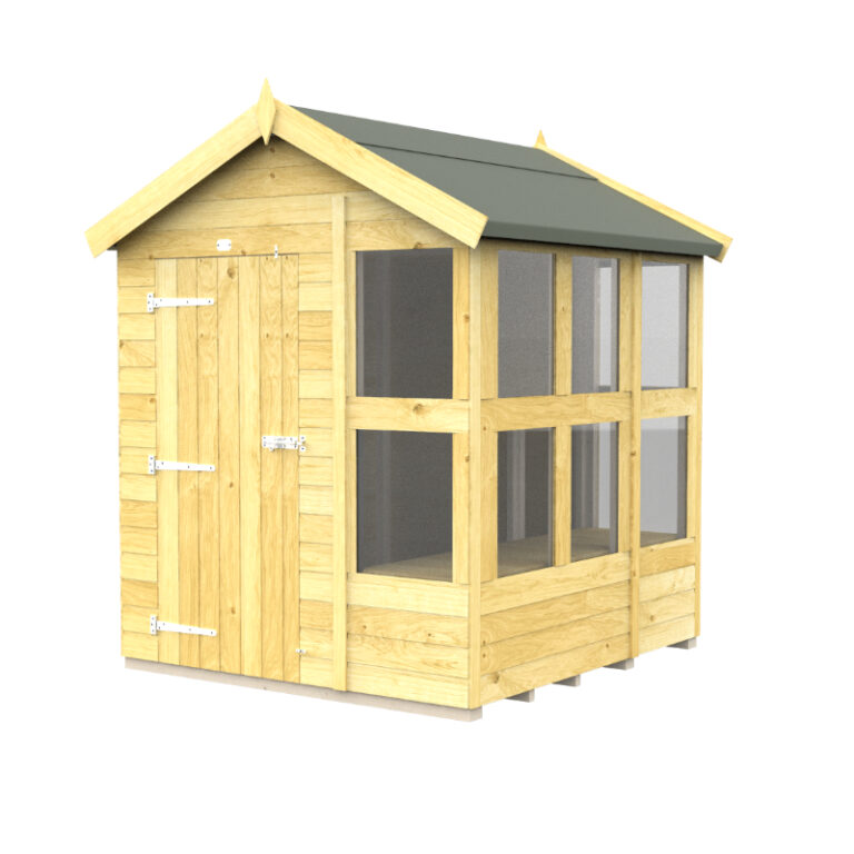 Holt 6' x 6' Pressure Treated Shiplap Modular Apex Potting Shed with multiple windows.