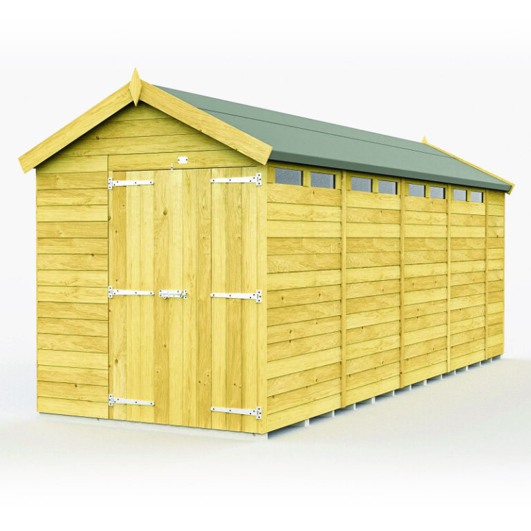 Holt 7' x 19' Pressure Treated Shiplap Modular Apex Security Shed - robust garden storage.