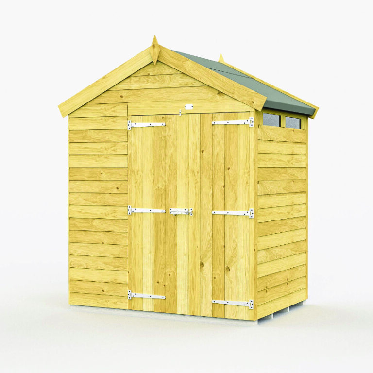 Holt 7' x 4' Pressure Treated Shiplap Modular Apex Security Shed view.