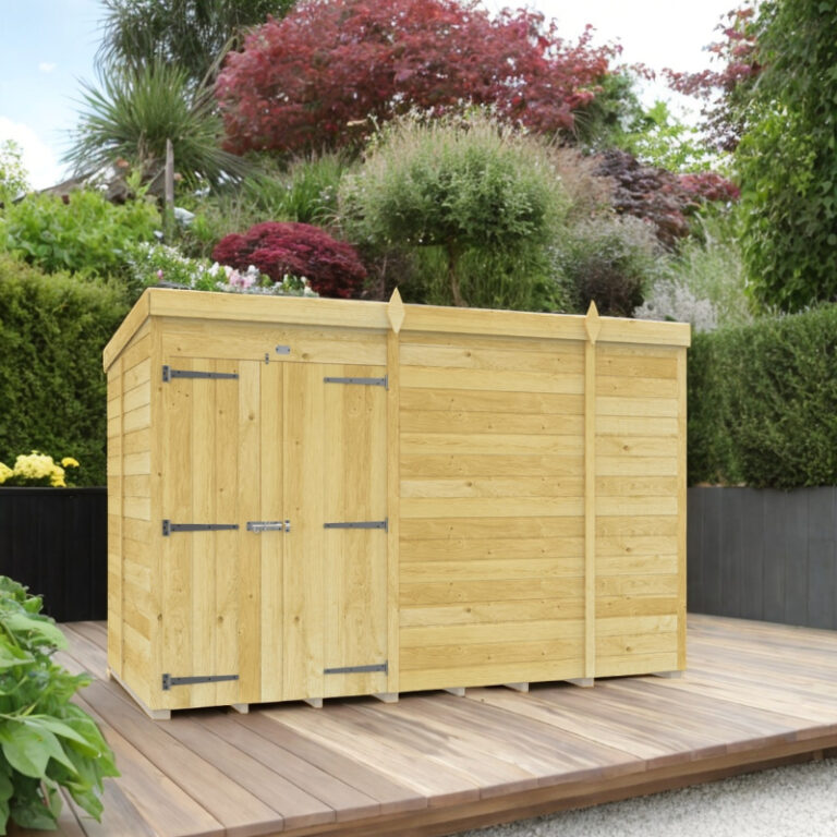 Holt 10' x 5' Double Door Modular Pent Shed with strong construction and reliable features