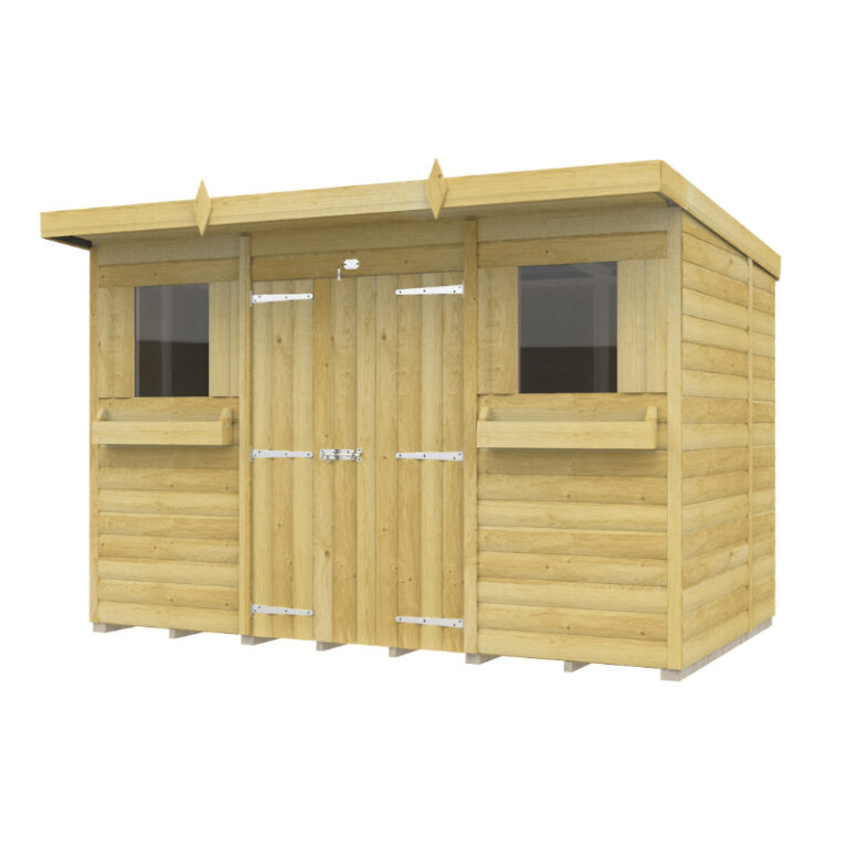 Holt 10' x 6' Handsworth Loglap Pressure Treated Pent Shed exterior view