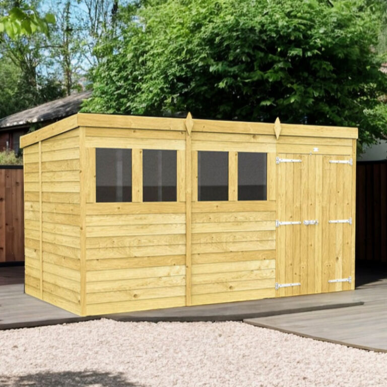 Holt 12' x 6' Double Door Shiplap Pressure Treated Modular Pent Shed