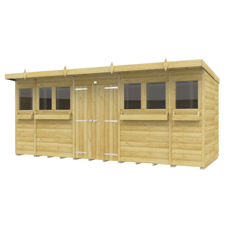 Holt 16' x 6' Handsworth Loglap Pressure Treated Pent Summer Shed