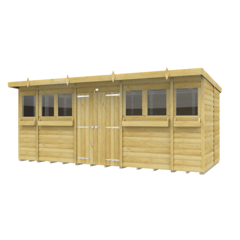 Holt 16' x 7' Handsworth Loglap Pressure Treated Summer Shed - A durable option for all your outdoor storage needs.