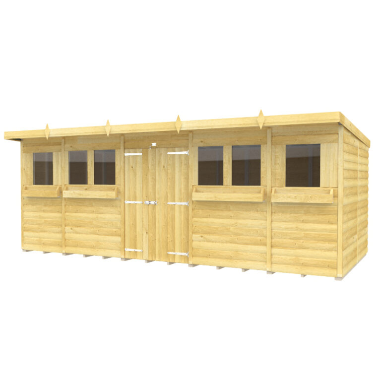 Holt 18' x 8' Handsworth Loglap Pressure Treated Pent Summer Shed