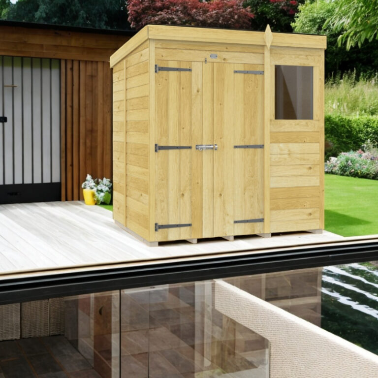 Holt 6' x 5' Double Door Shed with durable mineral felt roof