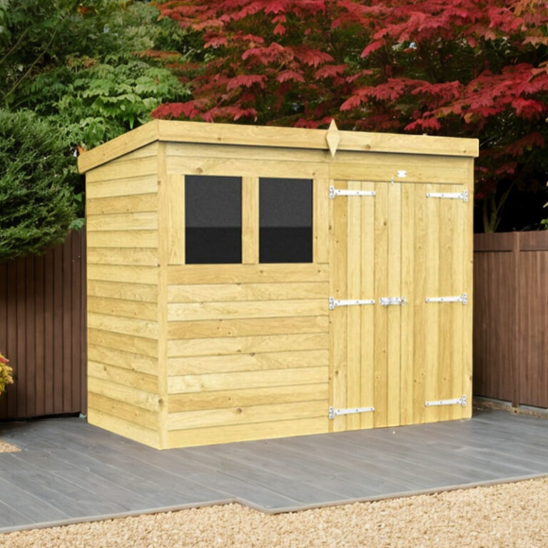 Holt 8' x 4' Double Door Shed with Tongue & Groove Cladding and Horticultural Glass Windows