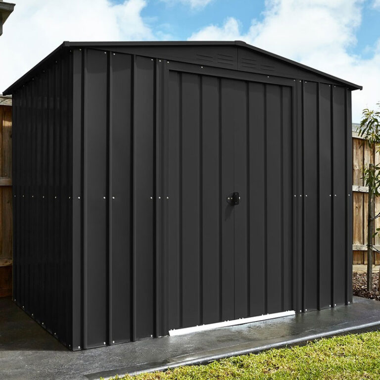 8' x 8' Globel Anthracite Grey Apex Metal Shed - Durable Garden Storage