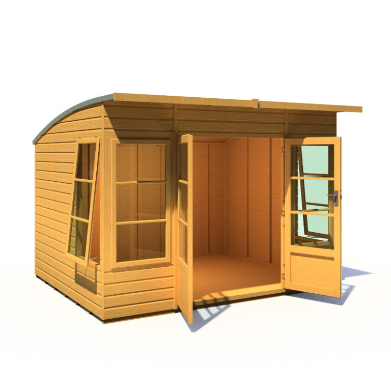 Loxley 10' x 8' Helston Summer House in a garden setting.