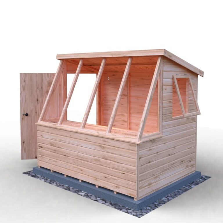 Loxley 6' x 8' Shiplap Potting Shed Right Sided with multiple windows and a pent roof