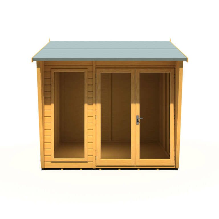 Loxley 8' x 8' Newlyn Summer House with double doors and three large windows.