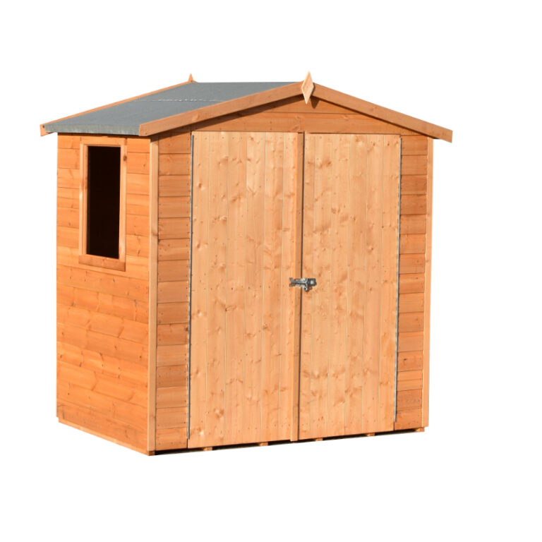 Loxley 6' x 4' Premium Double Door Shiplap Apex Shed with double doors and an apex roof