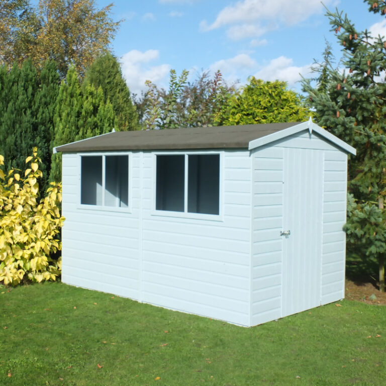 Loxley 8' x 10' Premium Shiplap Apex Shed with apex roof design and single door