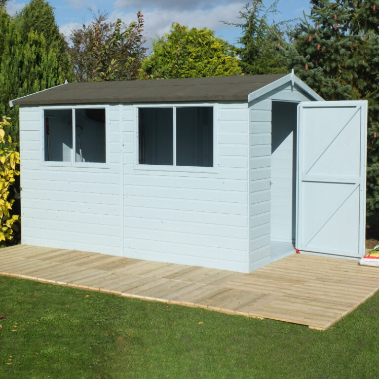 The Loxley 8' x 12' Premium Shiplap Apex Shed with an apex roof