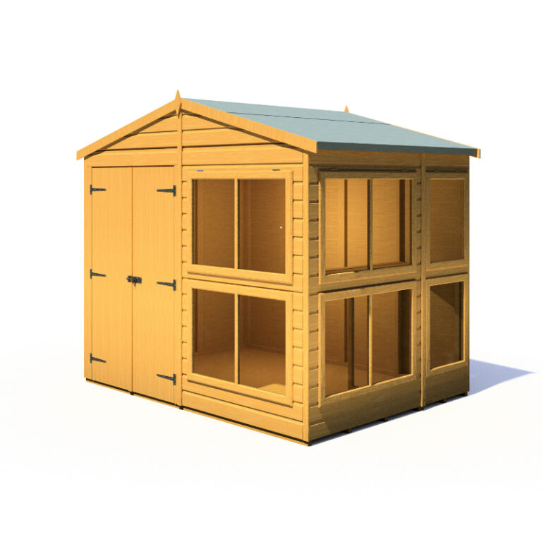 Loxley 8' x 6' Shiplap Apex Potting Shed with ample windows for light.